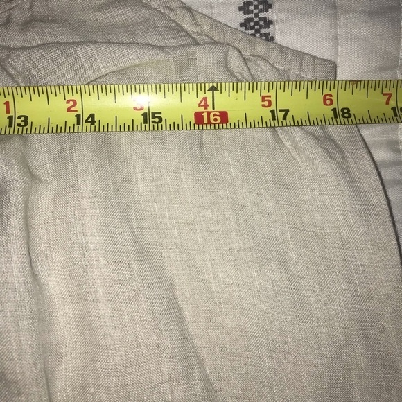 Lands End Linen Button Front Spaghetti Strap Draw String Waist Mini Dres… - Picture 6 of 10